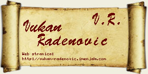 Vukan Radenović vizit kartica